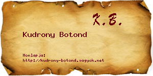 Kudrony Botond névjegykártya